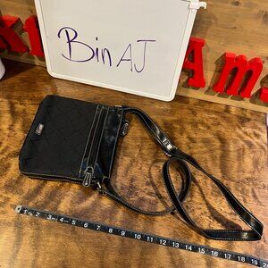 NINE WEST black Fabric Crossbody Purse